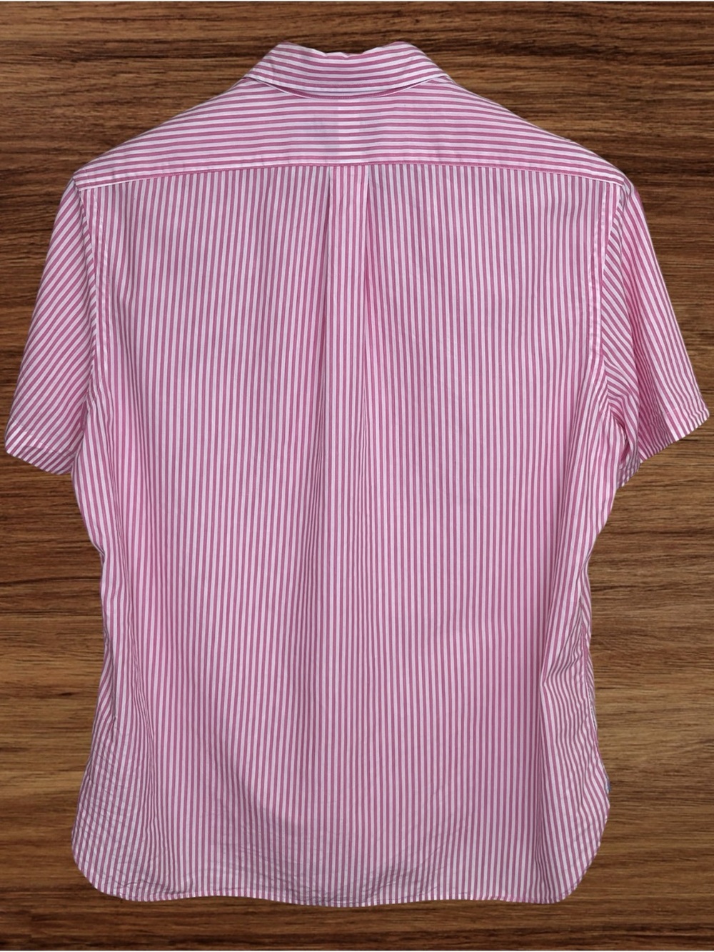 Ralph Lauren Short Sleeve Button Down Pink & White Stripes Classic Fit Medium - Picture 2 of 4